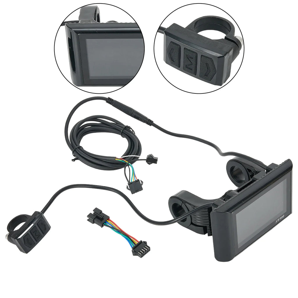 1 Set E-Bike SW900 LCD Colorful Display Control Panel 24-60V Electric Bicycle Scooter 5pin/6pin SM Plug Bicycle Accessories