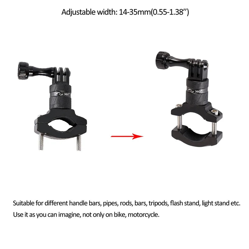 Bicycle Handlebar Mount Motorcycle Holder For Gopro Hero 13 12 11 10 9 8 SJCAM SJ4000 AKASO X5 insta360 DJI Osmo Action Camera