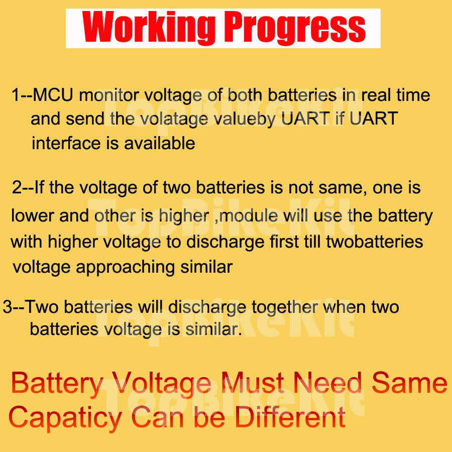 Ebike Dual Battery Discharge Converter Connection Adapter Switcher 20-100V 20A/30/40A/80A/120A Double Battery Balanced Discharge
