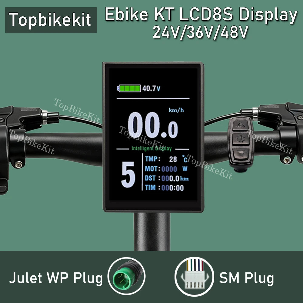 Ebike KT Display LCD8H Meter Display LED890 LED900S LCD3/4/5/8/9/10H/11 LCD Display+Julet 5pins WP Plug /SM Plug