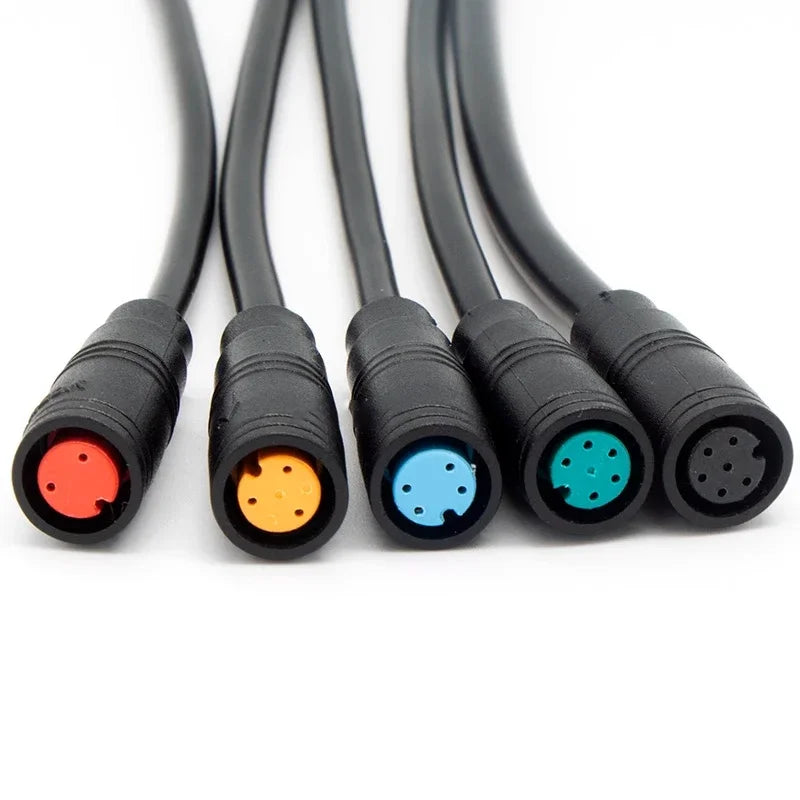 5/20/100Pcs Julet M6 M8 Waterproof Electric Bicycle Butt Joint Plug Male Female Ebike 4 Pin Display Cable Connector Wire 20cm