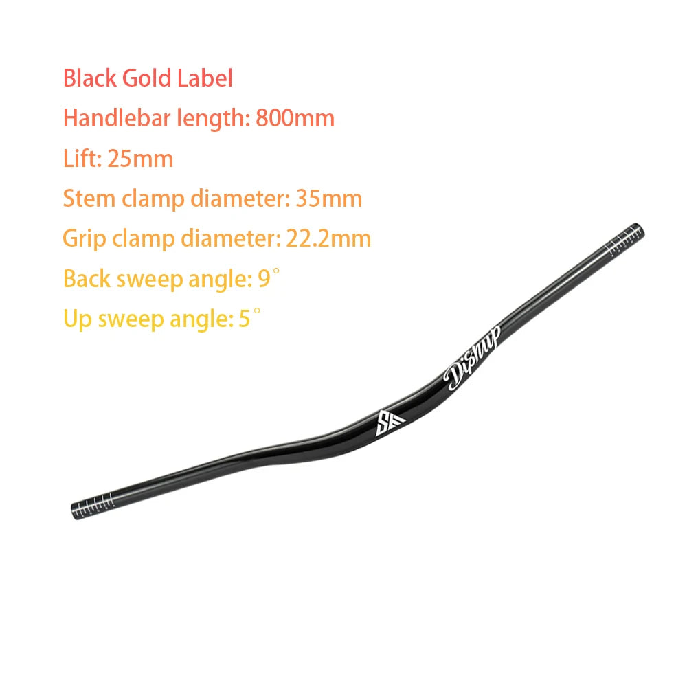 DISRUP 780/800mm Mountain Bike Handlebar, 31.8/35mm Diameter, Aluminum Alloy Handlebar for Downhill Biking and Off-Road Trails