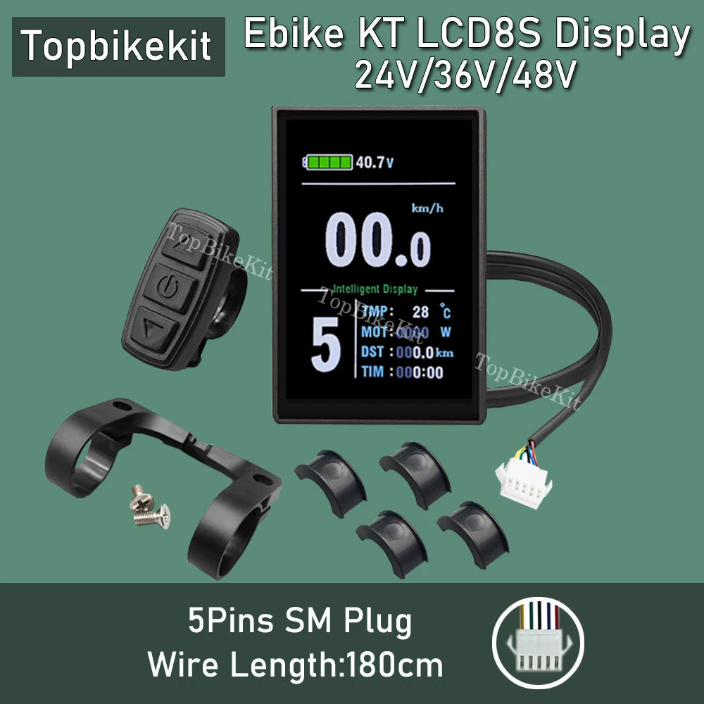 Ebike KT Display LCD8H Meter Display LED890 LED900S LCD3/4/5/8/9/10H/11 LCD Display+Julet 5pins WP Plug /SM Plug