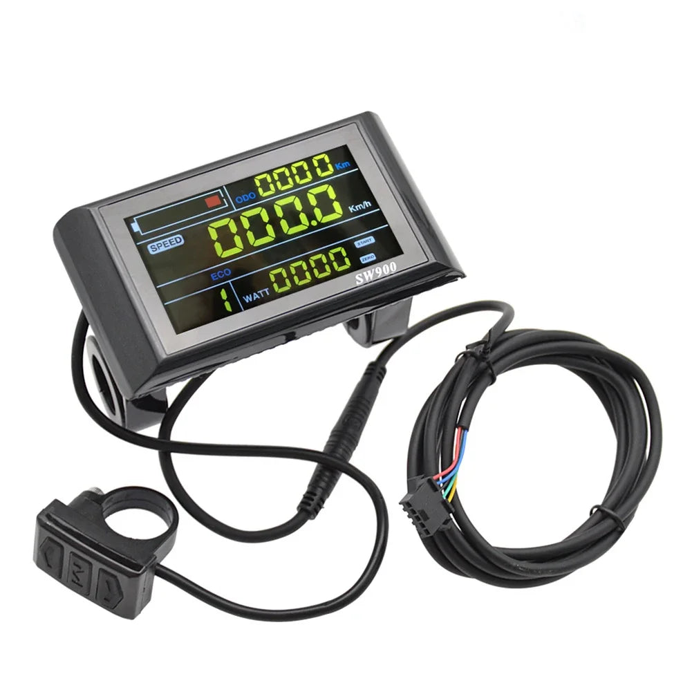 1 Set E-Bike SW900 LCD Colorful Display Control Panel 24-60V Electric Bicycle Scooter 5pin/6pin SM Plug Bicycle Accessories