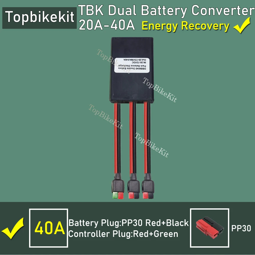 Ebike Dual Battery Discharge Converter Connection Adapter Switcher 20-100V 20A/30/40A/80A/120A Double Battery Balanced Discharge