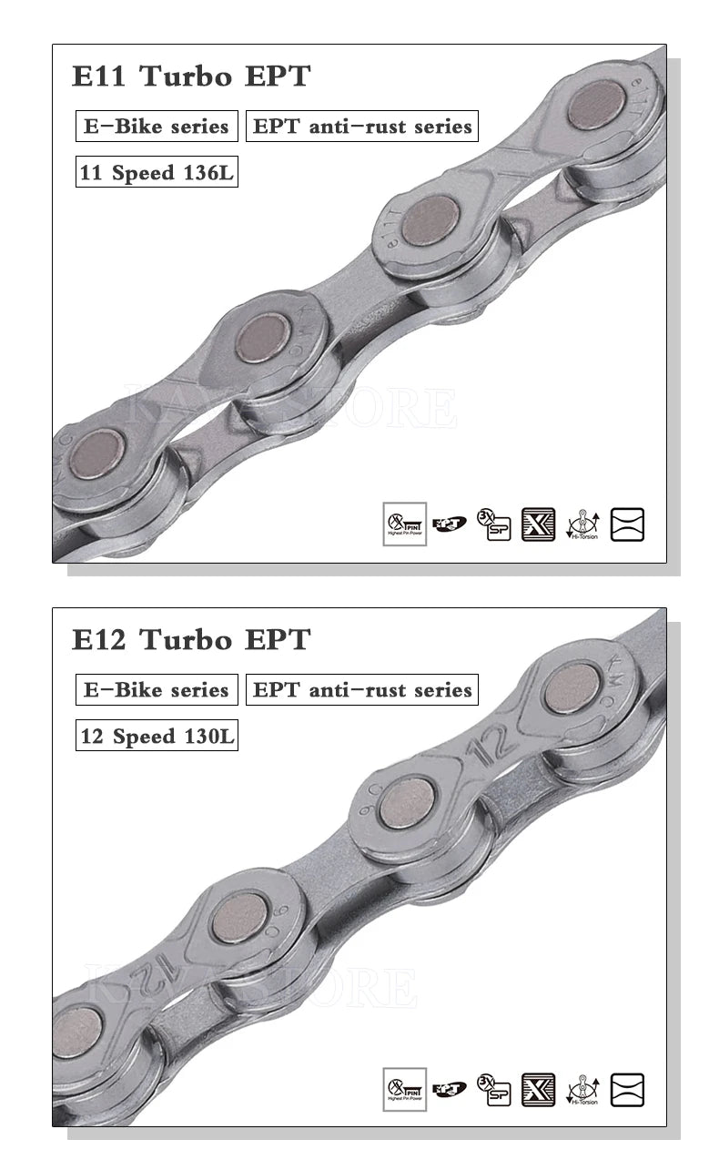 KMC E-BiKE E8 E9 E10 E11 E12 Chain 8 9 10 11 12 Speeds 136 Links Anti-rust Electric Sport Bicycle eBike Chains Original