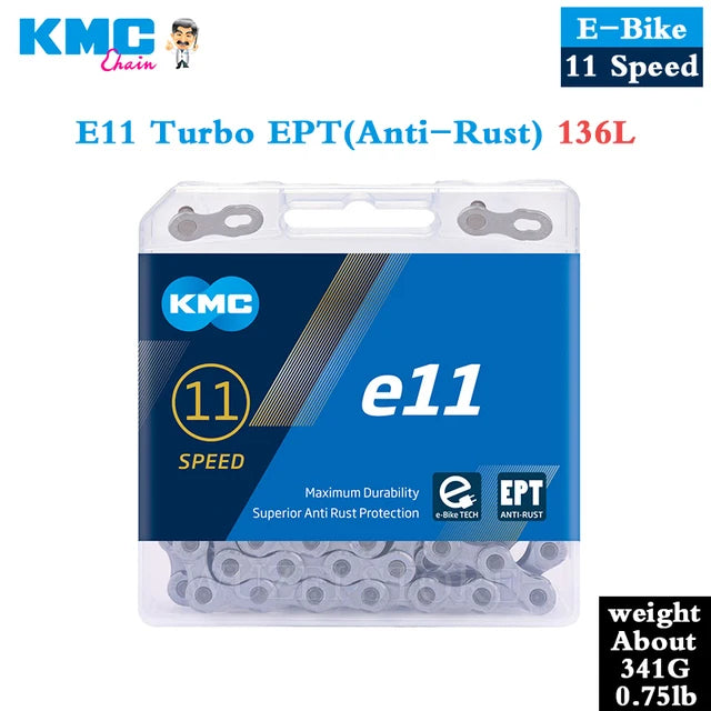 KMC E-BiKE E8 E9 E10 E11 E12 Chain 8 9 10 11 12 Speeds 136 Links Anti-rust Electric Sport Bicycle eBike Chains Original