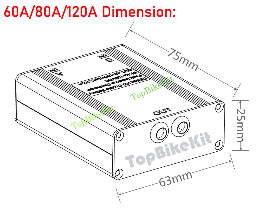 Ebike Dual Battery Discharge Converter Connection Adapter Switcher 20-100V 20A/30/40A/80A/120A Double Battery Balanced Discharge