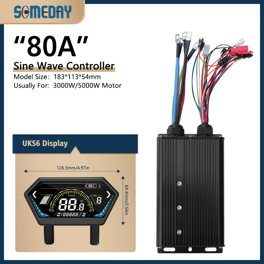 48-72V 80A 3000W/5000W electric bicycle controller Brushless Motor Dual Mode Controller Mode E-bike Controller Parts Accessories