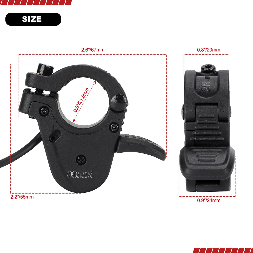 WUXING 300X Electric Bike Fast Release Thumb Throttle, Speed Accelerator for E-Bikes, E-Scooters, and Bafang Conversion Kit