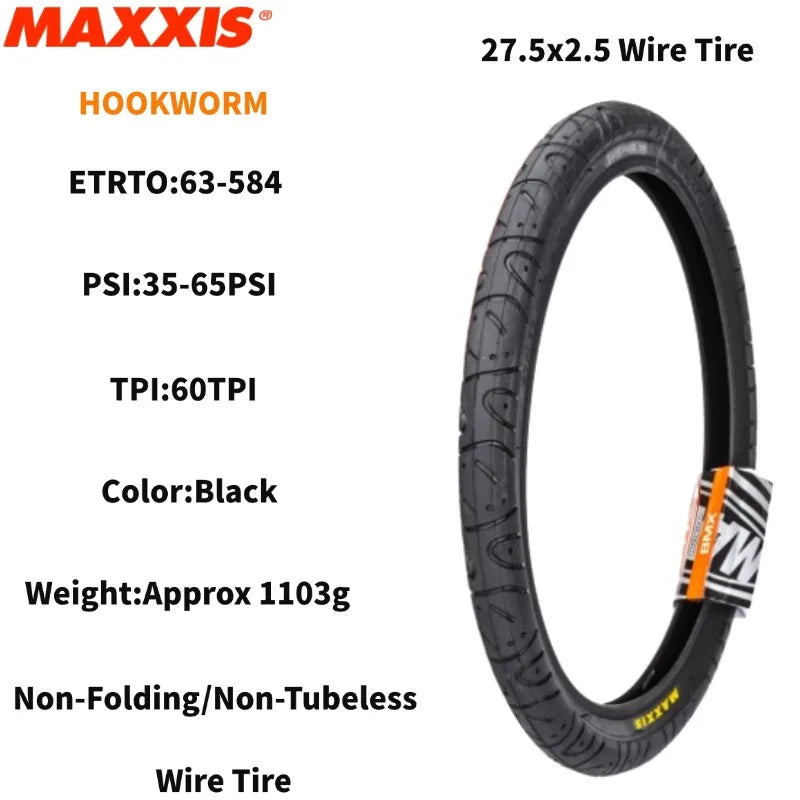 Maxxis HOOKWORM 20×1.95/24×2.5/26×2.5/27.5×2.5/29×2.5 BMX/Dirt Jump/Pump Track/Urban Wire Bead Bicycle Tyre