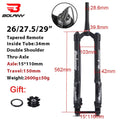 BOLANY Downhill MTB Electric Bike Beach Motorcycle Inverted Fork Shock Absorber 160mm  26 27.5 29 XC AM DH Bicycle Accessories