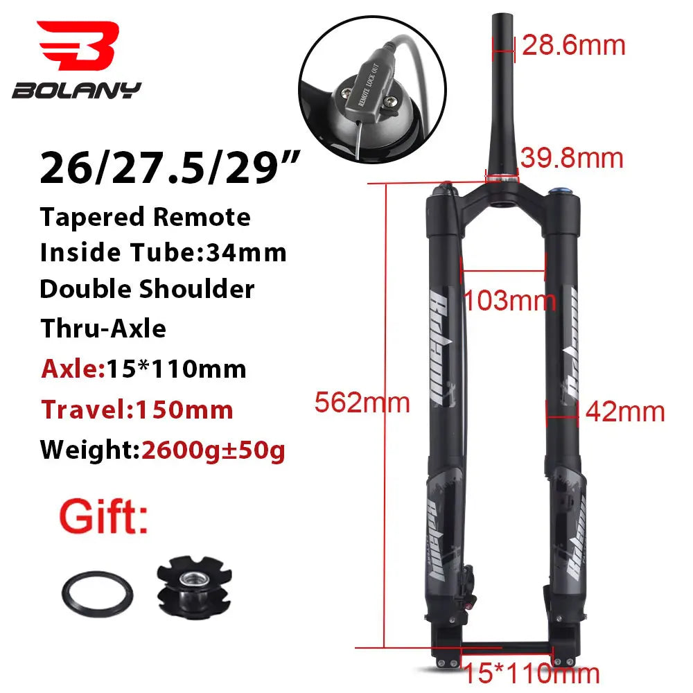 BOLANY Downhill MTB Electric Bike Beach Motorcycle Inverted Fork Shock Absorber 160mm  26 27.5 29 XC AM DH Bicycle Accessories