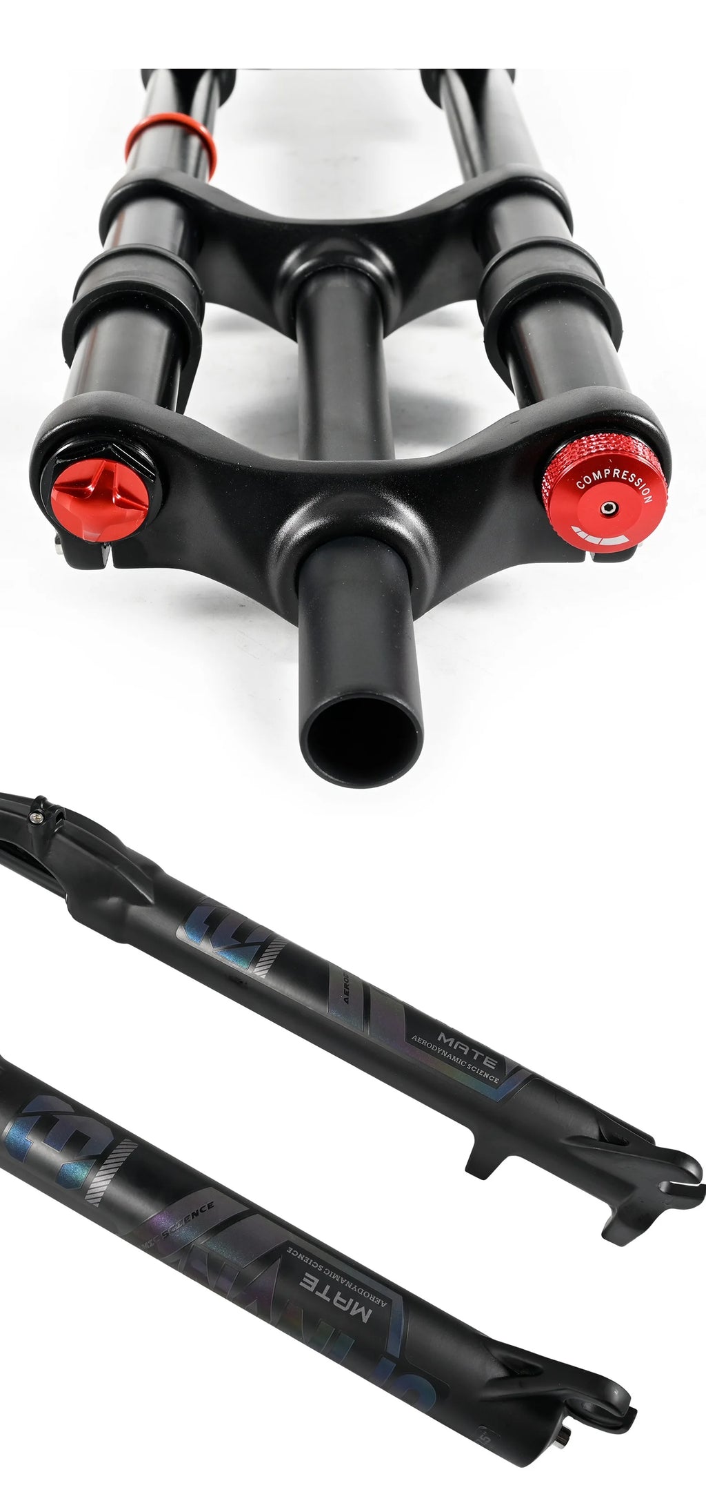 NanLio Double Shoulder Snow Front Fork 27.5inch / 29*2.5 inch MTB Fork 150mm Travel Air Supension Bike Fork E-bike Fork 15/9MM