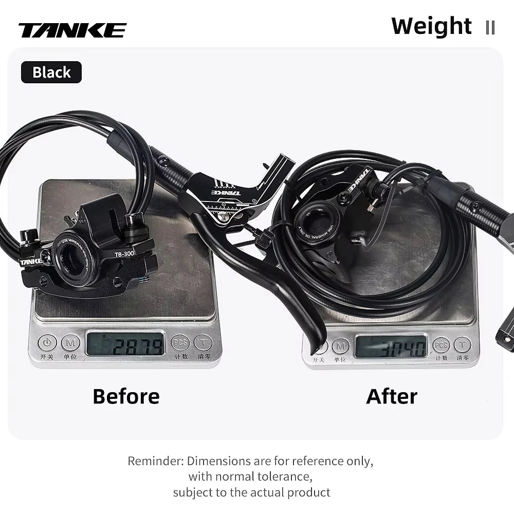 TANKE Mountain Bike Hydraulic Disc Brake Kit with 160mm Rotors, Hydraulic Calipers, Front and Rear Mounts, and 22.2mm Handlebar