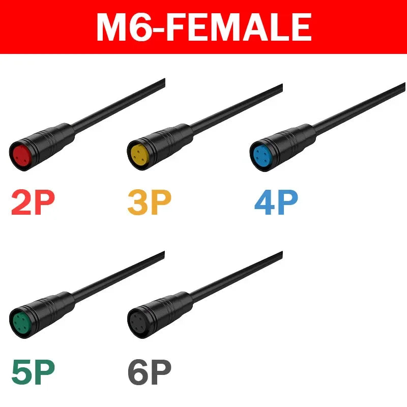5/20/100Pcs Julet M6 M8 Waterproof Electric Bicycle Butt Joint Plug Male Female Ebike 4 Pin Display Cable Connector Wire 20cm