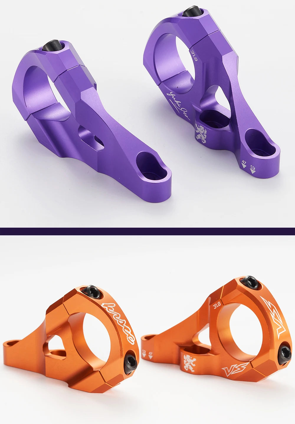 KRSEC MTB Bike Stem + TC4 M6 Bolts CNC Aluminum Alloy Downhill Bicycle Handlebar 31.8mm DH/AM/FR Bike Accessories