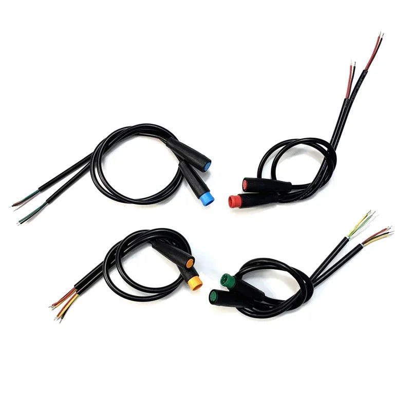 5/20/100Pcs Julet M6 M8 Waterproof Electric Bicycle Butt Joint Plug Male Female Ebike 4 Pin Display Cable Connector Wire 20cm