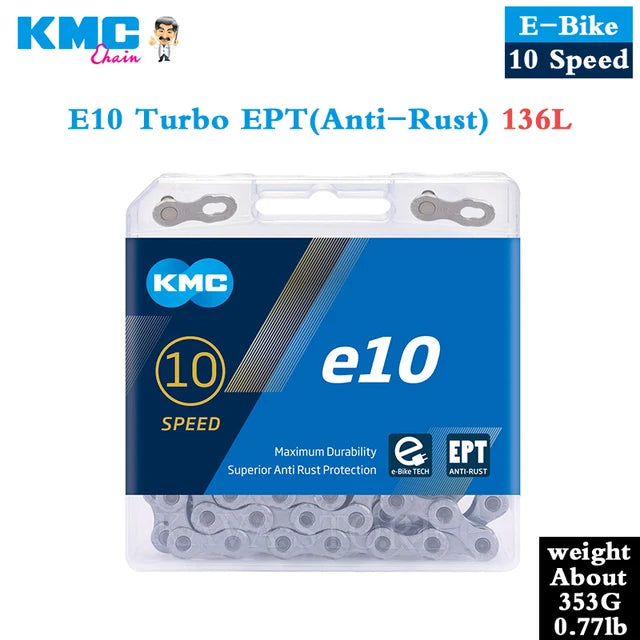 KMC E-BiKE E8 E9 E10 E11 E12 Chain 8 9 10 11 12 Speeds 136 Links Anti-rust Electric Sport Bicycle eBike Chains Original