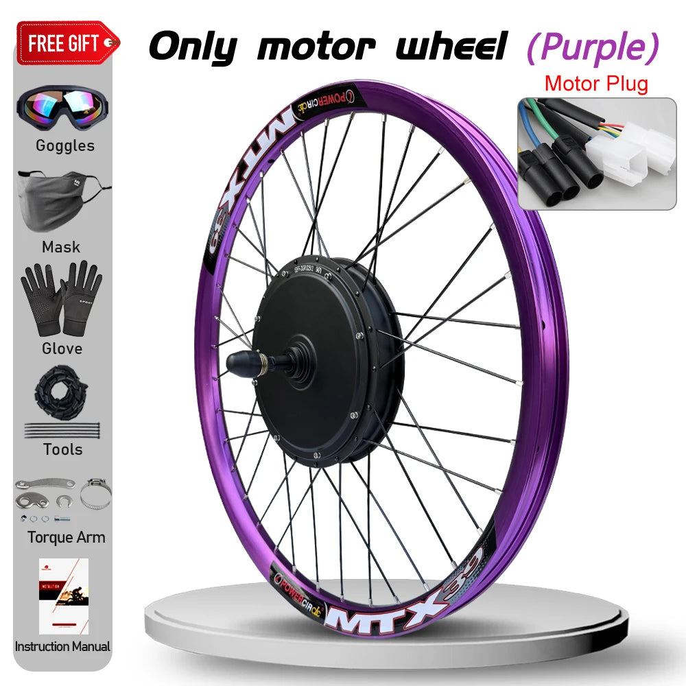 MTX Ebike Conversion Kit 72V 5000W Brushless Rear Rotate Hub Motor Wheel Dropout 150mm for Electric Bike Conversion Kit 27.5inch