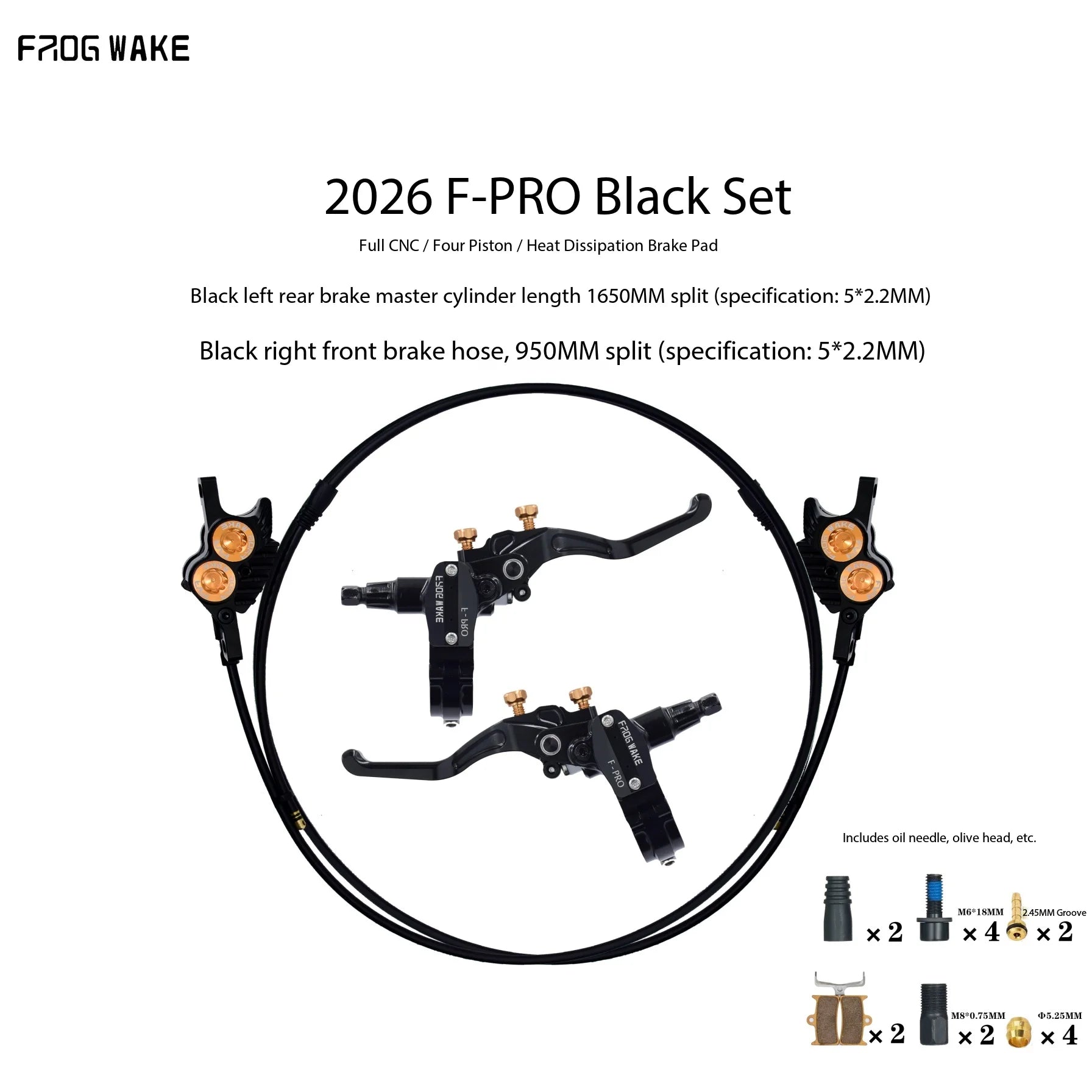 Frog F-PRO 4-Piston Hydraulic Brake DH Downhill for MTB & E-Bike