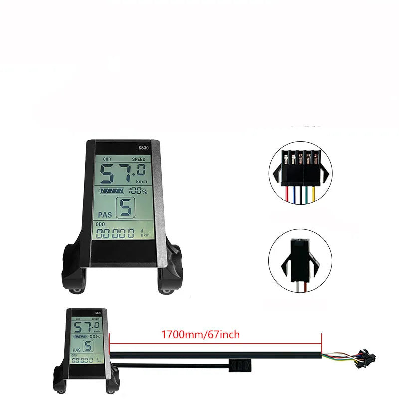 3000W 5000W Electric Bicycle Scooter Controller System 48V-72V 60A 80A Dual-mode 18-tube Sine Wave Controller S830 SW900 Display