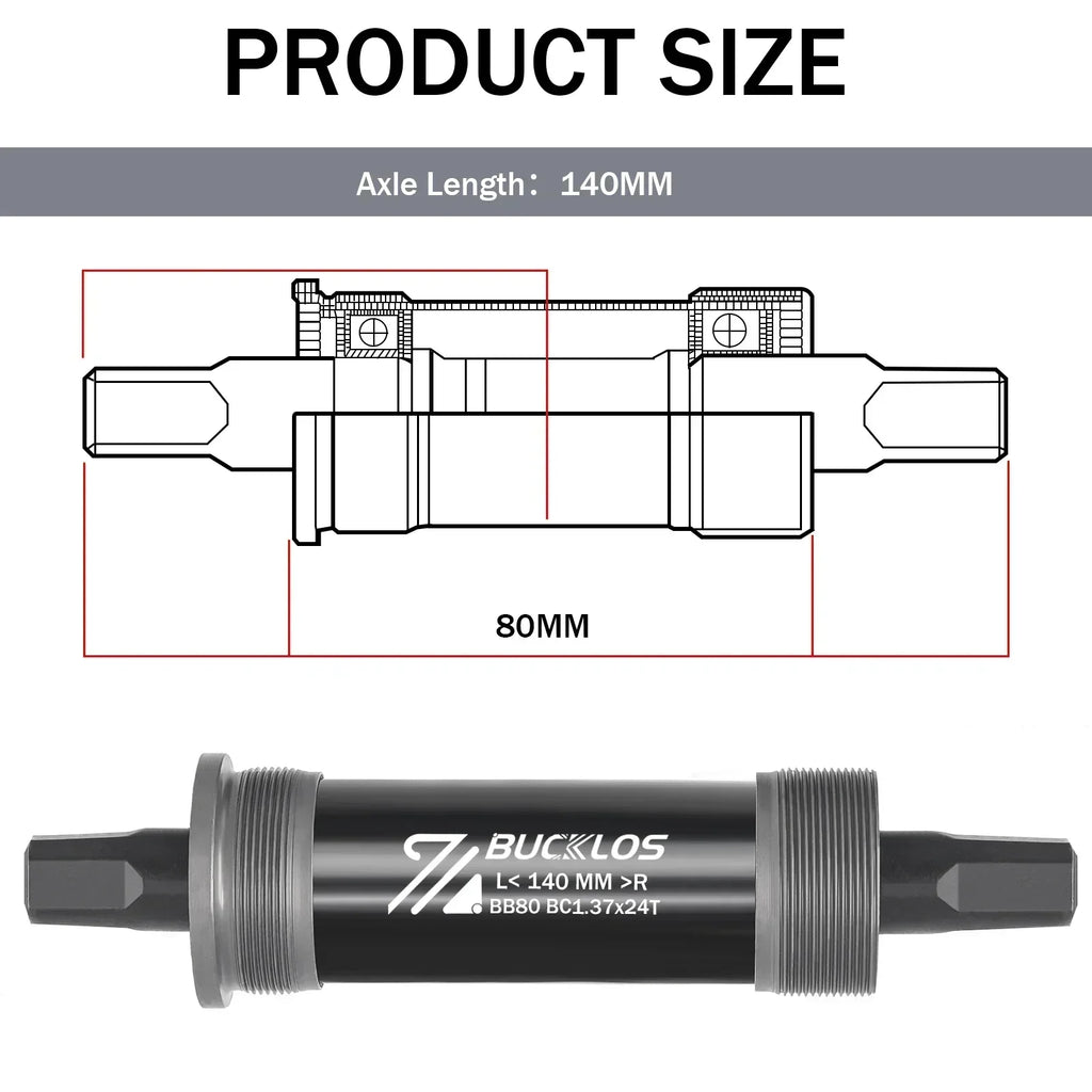 BUCKLOS Bike Bottom Bracket Square Hole Road Mountain Bike E-Bike Crank BB BB68 BB80 BB90 BB100 BB110 BB120 MTB Crankset Parts