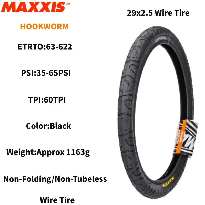 Maxxis HOOKWORM 20×1.95/24×2.5/26×2.5/27.5×2.5/29×2.5 BMX/Dirt Jump/Pump Track/Urban Wire Bead Bicycle Tyre