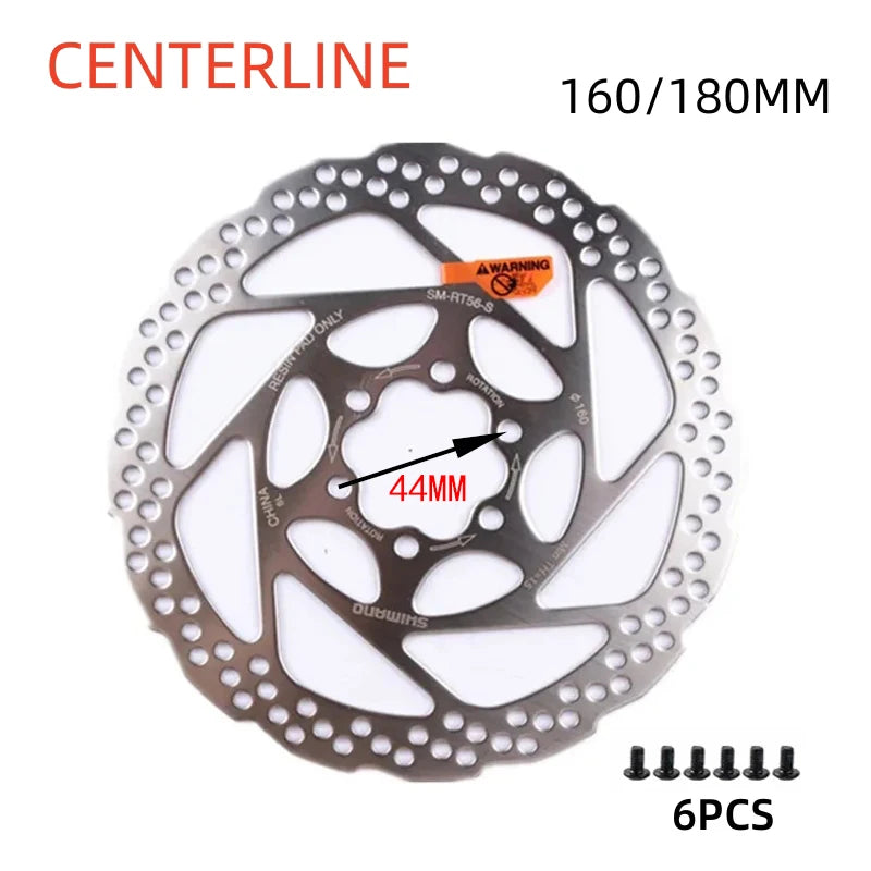 SHIMANO DEORE SM-RT56 Brake Rotor 160MM 180MM Mountain Bicycle Hydraulic Disc Brake Rotors with 6 Bolts for Resin Pad Bike Parts