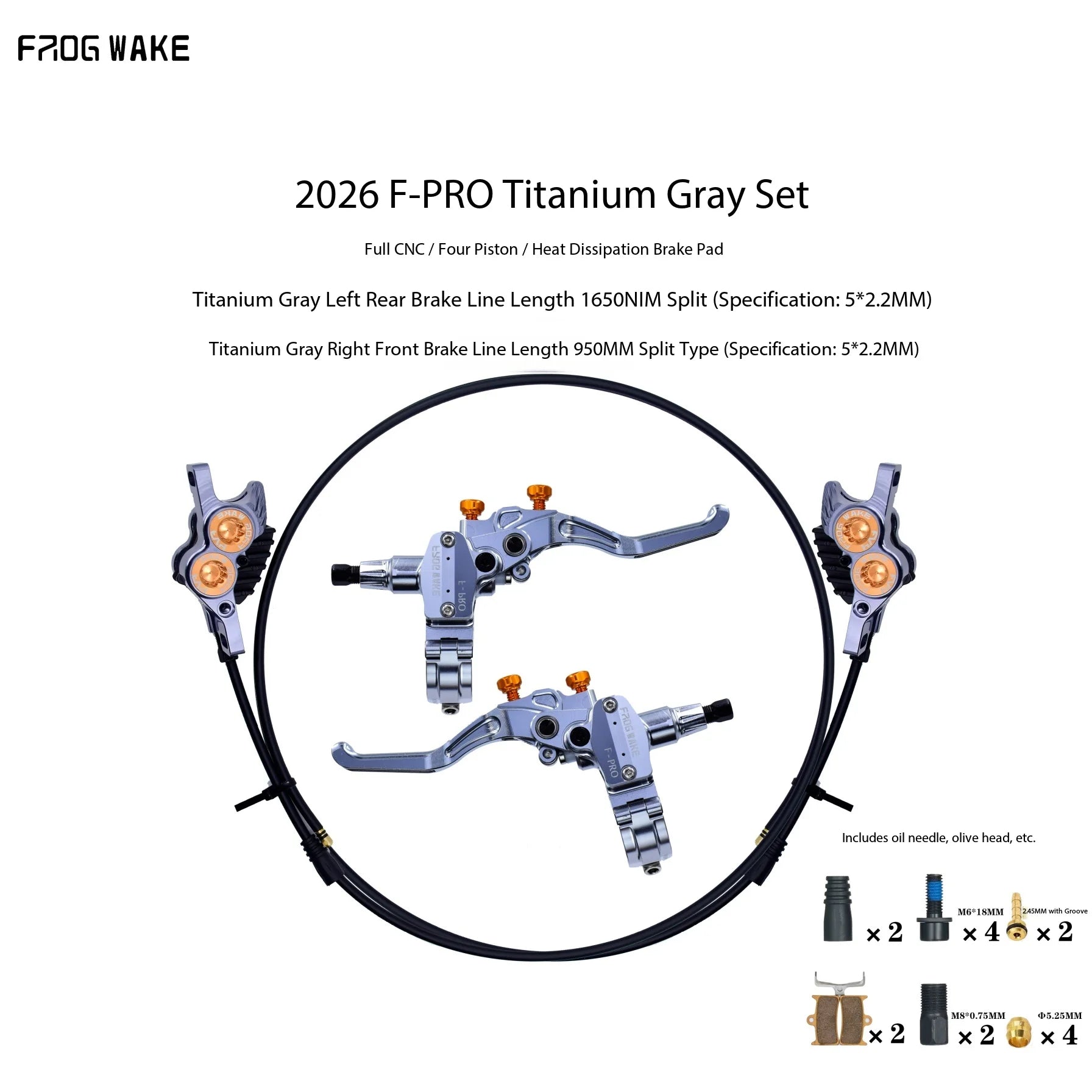 Frog F-PRO 4-Piston Hydraulic Brake DH Downhill for MTB & E-Bike