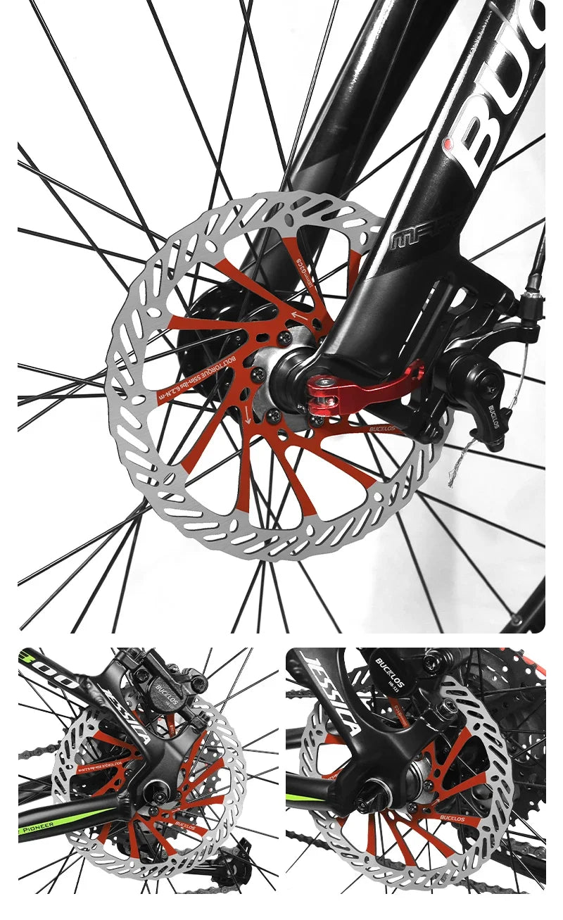 BUCKLOS Ultralight MTB Bike Hydraulic Disc Brake Rotor 160/180/203mm Mountain Road Racing Bicycle Brake Disc with 6 Free Bolts