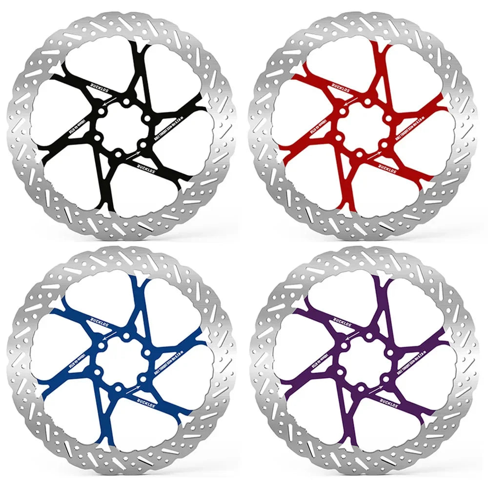 BUCKLOS 140/160/180/203mm Bike Brake Disc Stainless Steel Bicycle Brake Rotors Road MTB Bike Rotor 6-Bolt Cycling Disc