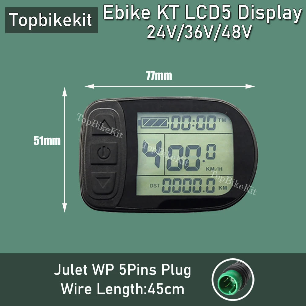 Ebike KT Display LCD8H Meter Display LED890 LED900S LCD3/4/5/8/9/10H/11 LCD Display+Julet 5pins WP Plug /SM Plug