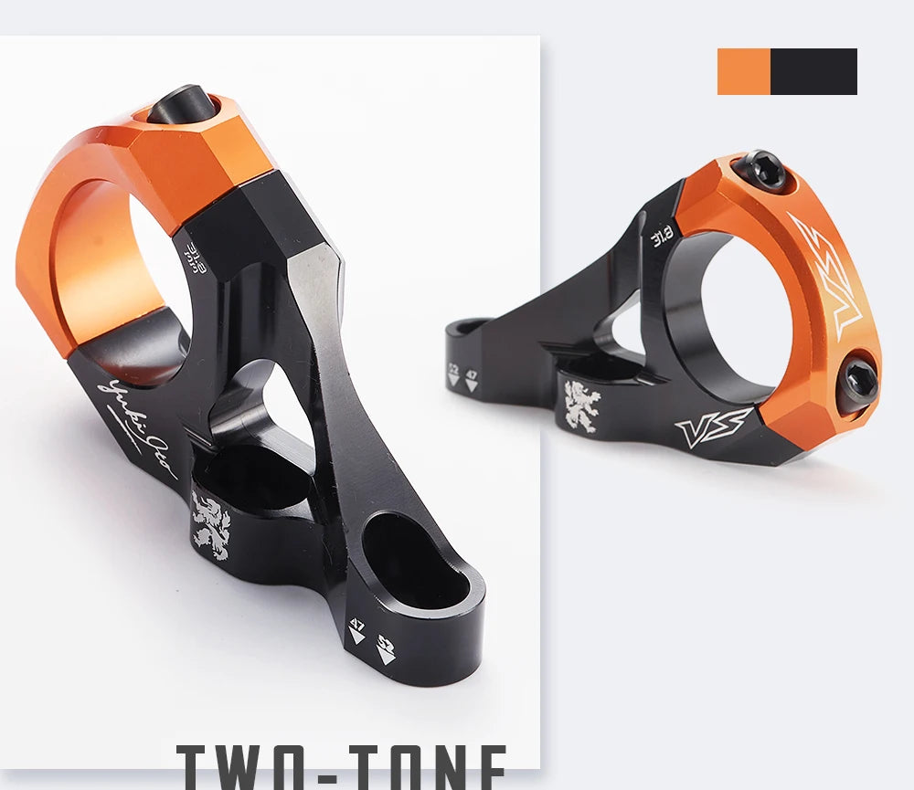 KRSEC MTB Bike Stem + TC4 M6 Bolts CNC Aluminum Alloy Downhill Bicycle Handlebar 31.8mm DH/AM/FR Bike Accessories