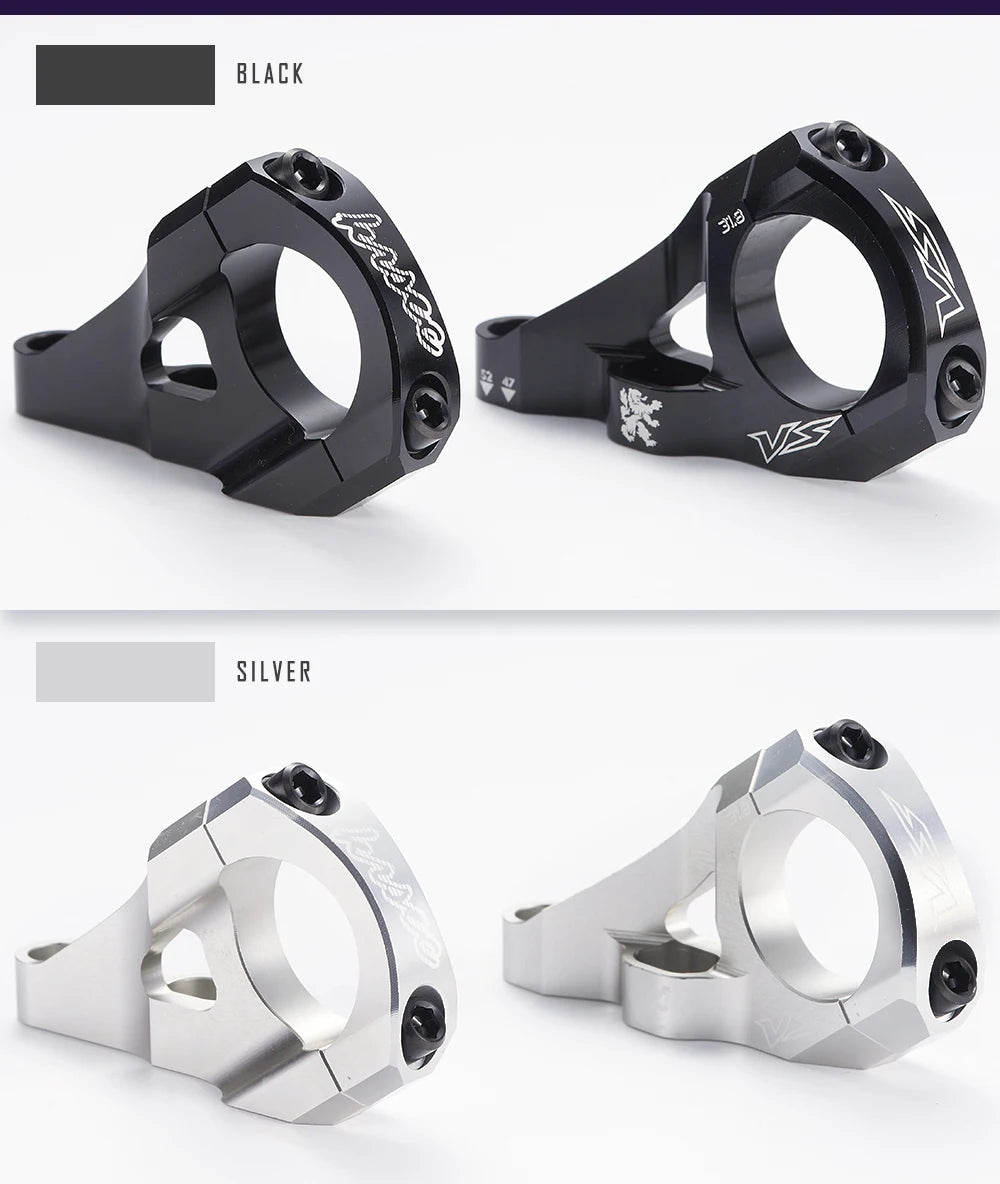 KRSEC MTB Bike Stem + TC4 M6 Bolts CNC Aluminum Alloy Downhill Bicycle Handlebar 31.8mm DH/AM/FR Bike Accessories