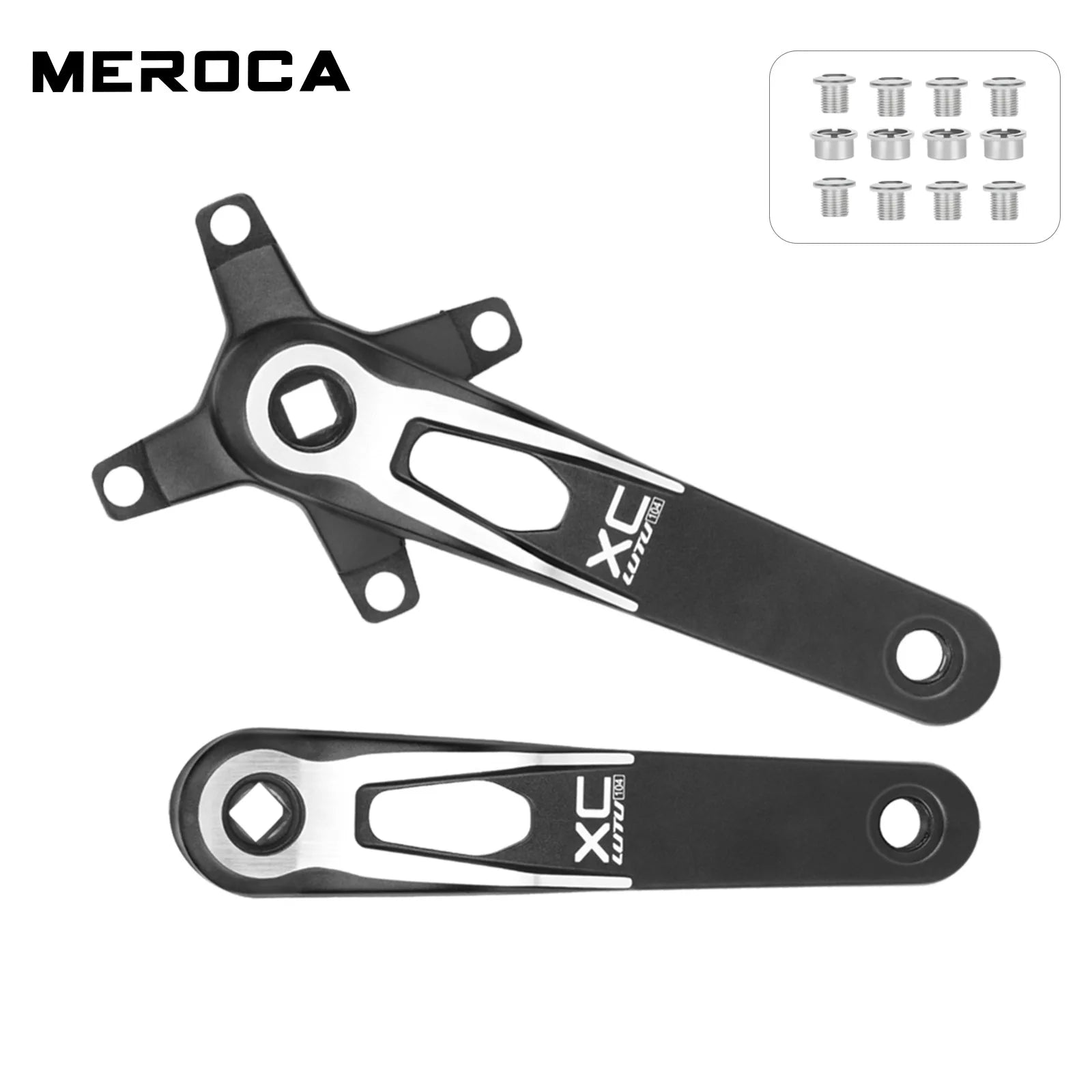 Square taper crank set 104 bcd 24mm bicycle connecting rods 170mm lightweight crank arm Monoplate cranks single speed crankset