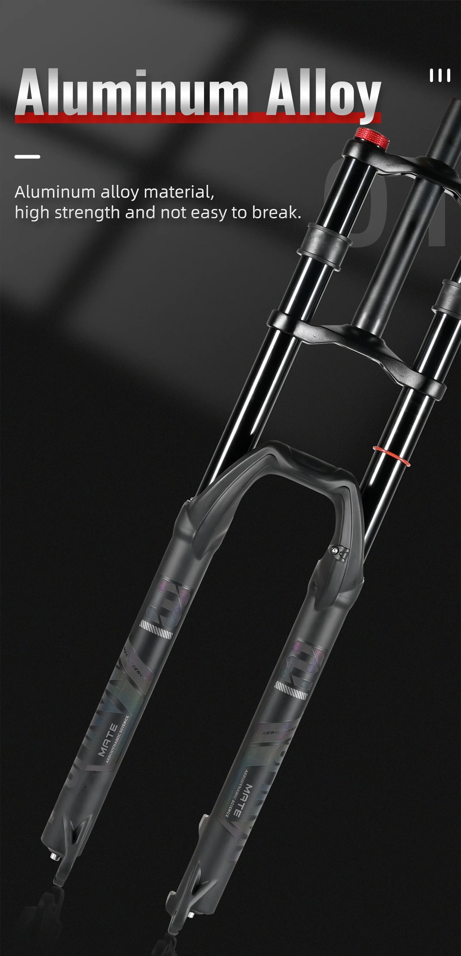 NanLio Double Shoulder Snow Front Fork 27.5inch / 29*2.5 inch MTB Fork 150mm Travel Air Supension Bike Fork E-bike Fork 15/9MM