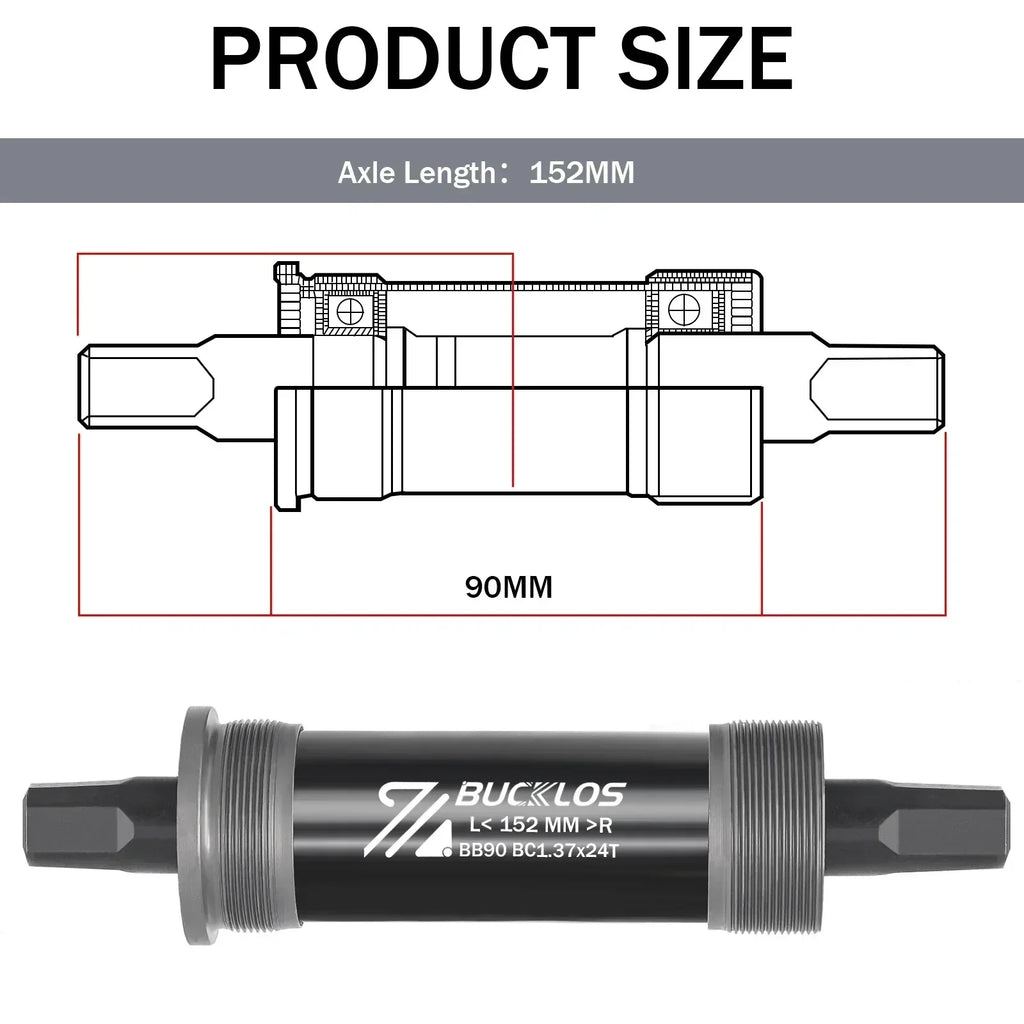BUCKLOS Bike Bottom Bracket Square Hole Road Mountain Bike E-Bike Crank BB BB68 BB80 BB90 BB100 BB110 BB120 MTB Crankset Parts