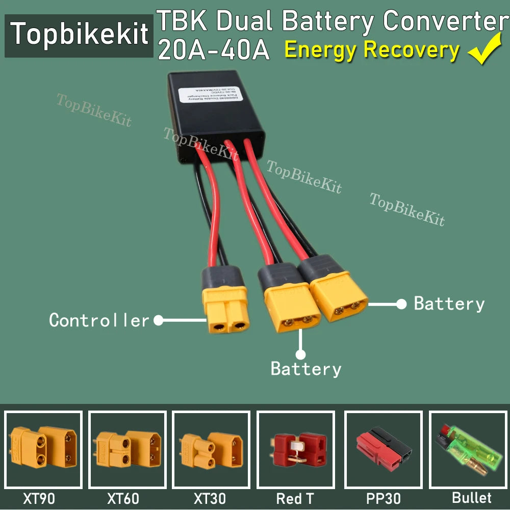 Ebike Dual Battery Discharge Converter Connection Adapter Switcher 20-100V 20A/30/40A/80A/120A Double Battery Balanced Discharge