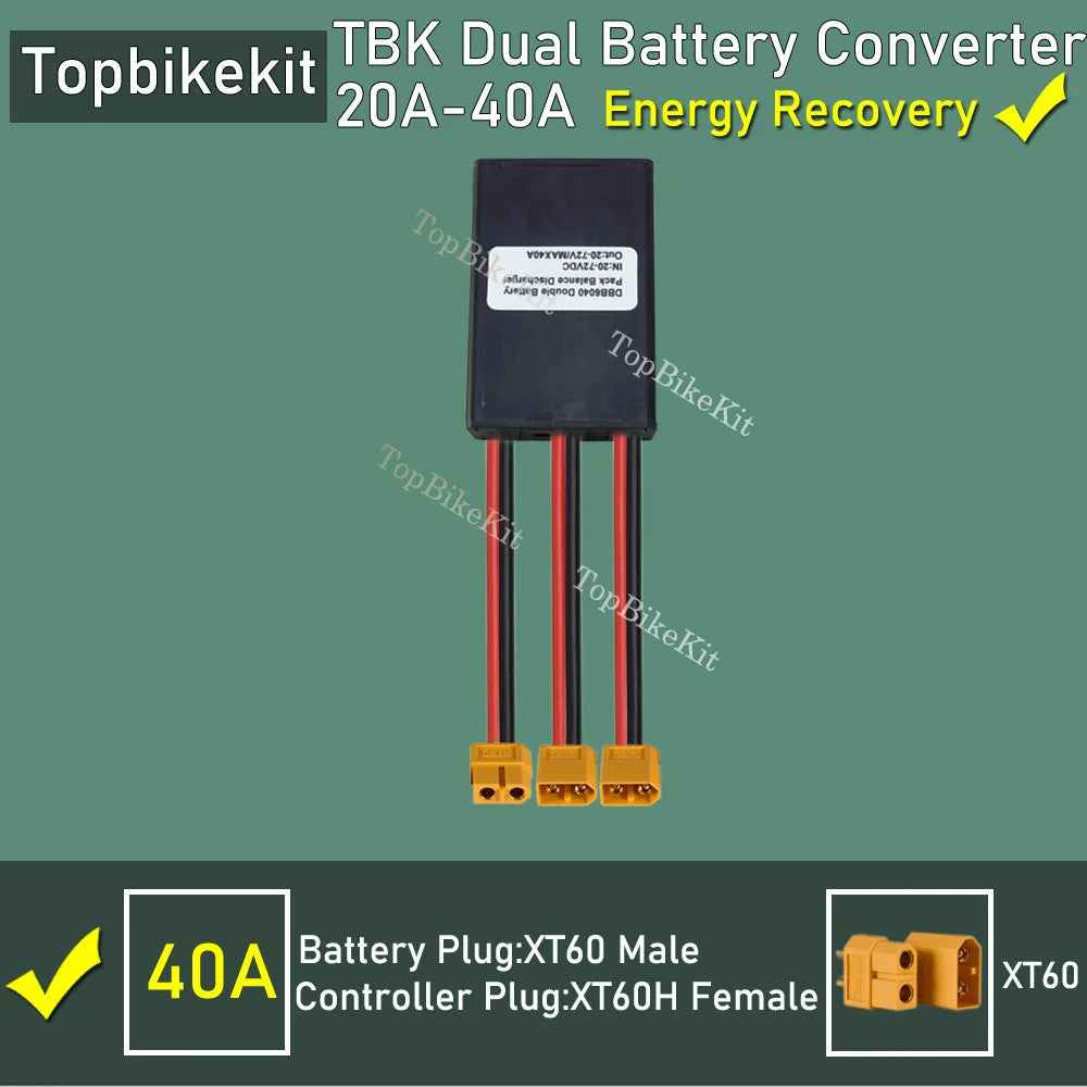 Ebike Dual Battery Discharge Converter Connection Adapter Switcher 20-100V 20A/30/40A/80A/120A Double Battery Balanced Discharge
