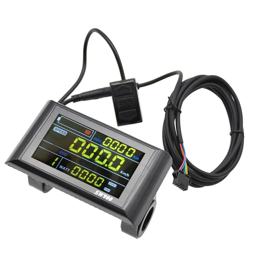 1 Set E-Bike SW900 LCD Colorful Display Control Panel 24-60V Electric Bicycle Scooter 5pin/6pin SM Plug Bicycle Accessories