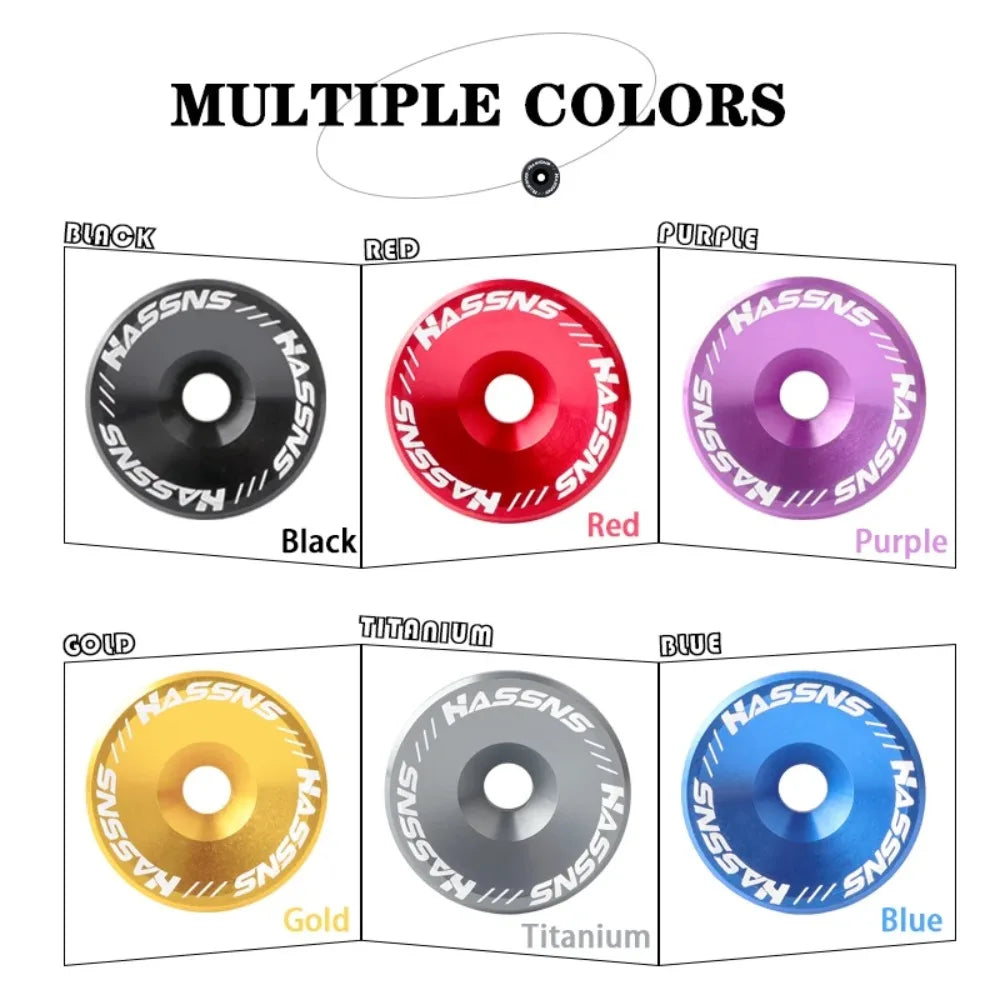 HASSNS Mtb Power Cap Stem Cap Bicycle Headset Top Cover For Mountain Road Bike Table Cover Aluminium Alloy Steering Series Top