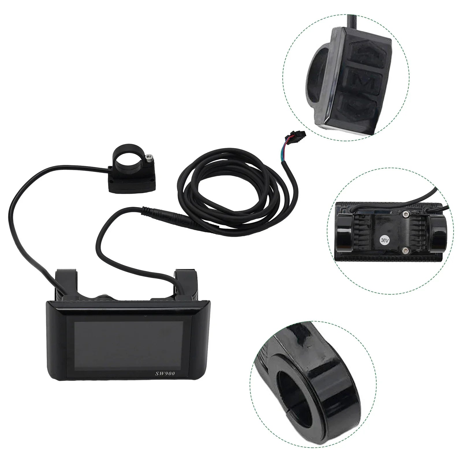 1 Set E-Bike SW900 LCD Colorful Display Control Panel 24-60V Electric Bicycle Scooter 5pin/6pin SM Plug Bicycle Accessories