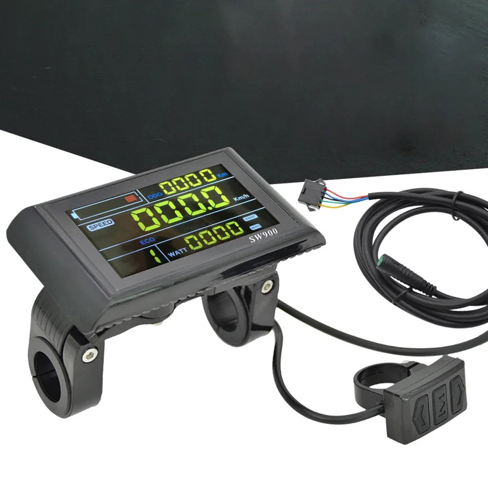 1 Set E-Bike SW900 LCD Colorful Display Control Panel 24-60V Electric Bicycle Scooter 5pin/6pin SM Plug Bicycle Accessories