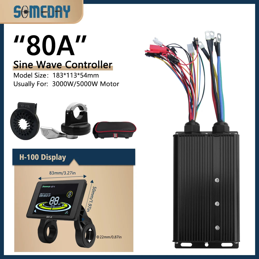 48-72V 80A 3000W/5000W electric bicycle controller Brushless Motor Dual Mode Controller Mode E-bike Controller Parts Accessories
