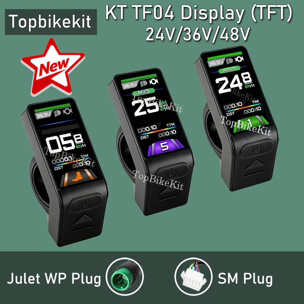 Ebike KT Display LCD8H Meter Display LED890 LED900S LCD3/4/5/8/9/10H/11 LCD Display+Julet 5pins WP Plug /SM Plug