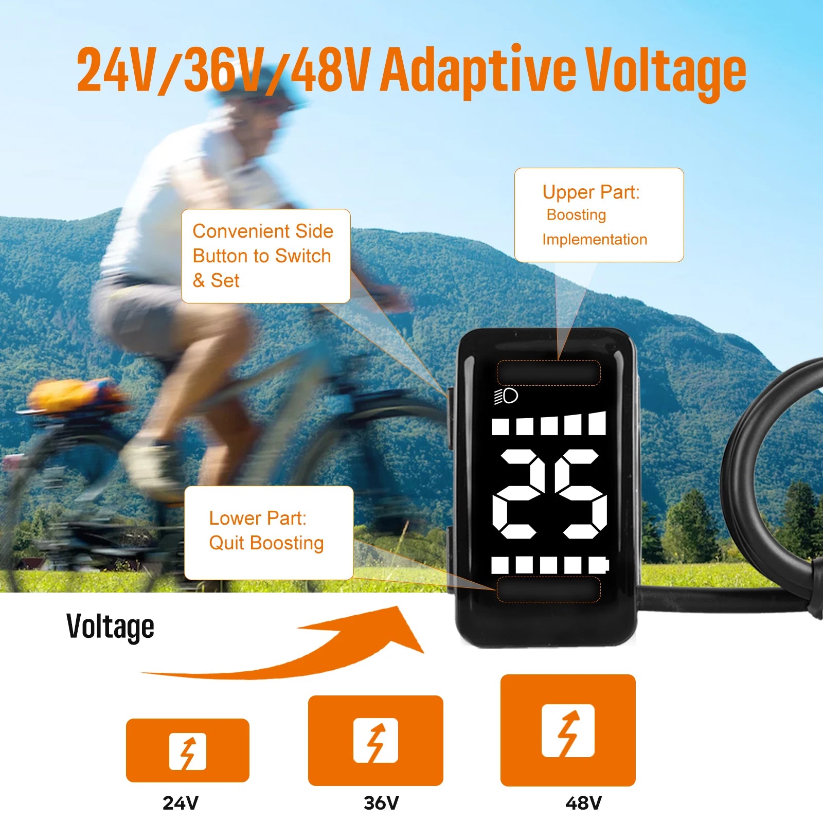 BAFANG Mini DZ40 Display 24/36/48V Ebike Intelligent LCD Screen 5PIN Female Waterproof for BAFANG BBS02B BBS01B BBSHD Mid Motor