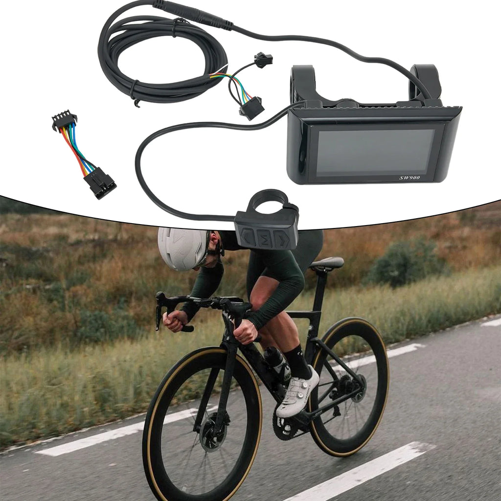 1 Set E-Bike SW900 LCD Colorful Display Control Panel 24-60V Electric Bicycle Scooter 5pin/6pin SM Plug Bicycle Accessories