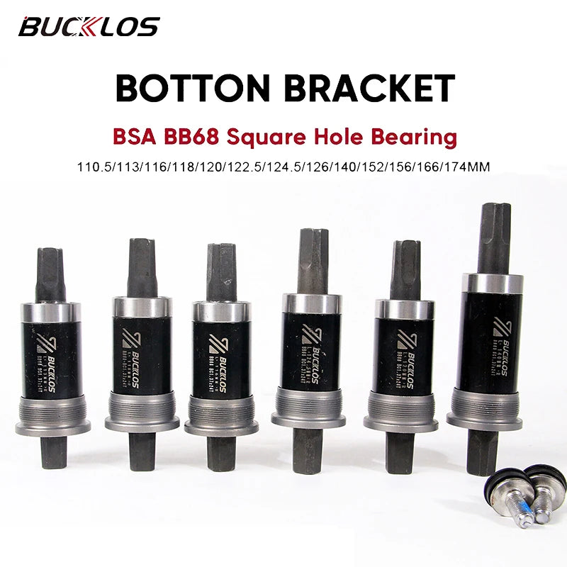 BUCKLOS Bike Bottom Bracket Square Hole Road Mountain Bike E-Bike Crank BB BB68 BB80 BB90 BB100 BB110 BB120 MTB Crankset Parts