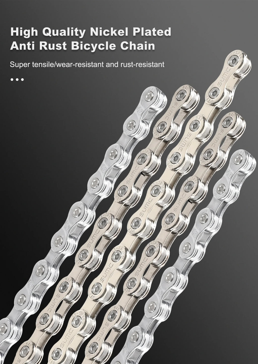 SUMC Bicycle Chain 8/9/10/11/12 Speed 126/136 Links Anti-Rust Coating MTB Road Bike Chain E8 E9 E10 E11 E12